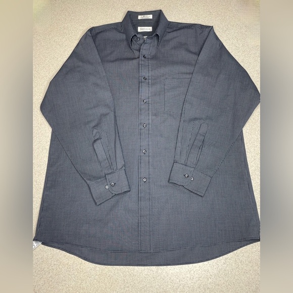 Van Heusen Micro Plaid Long Sleeve Shirt Size 16.5 - Picture 5 of 7